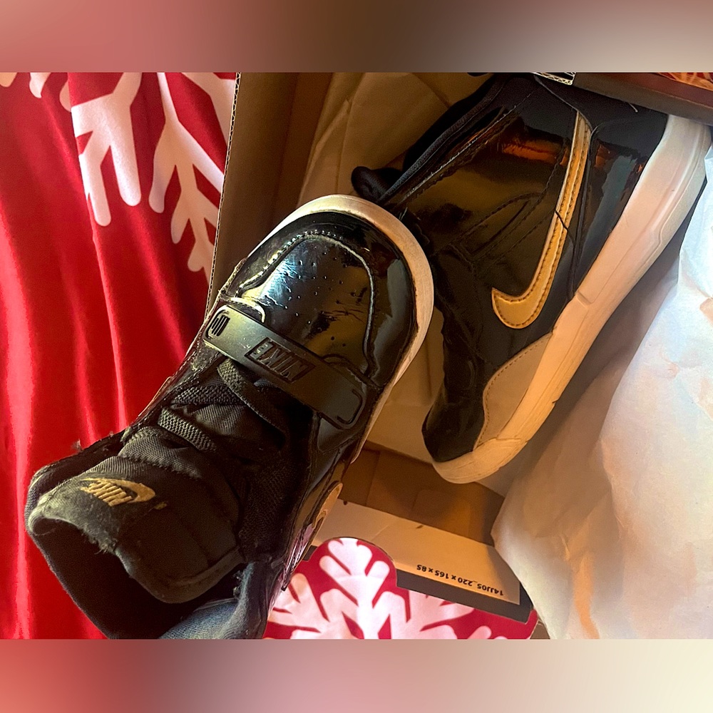 Size 10c  Jordan  Black Gold & White
   In box    Velcro connect